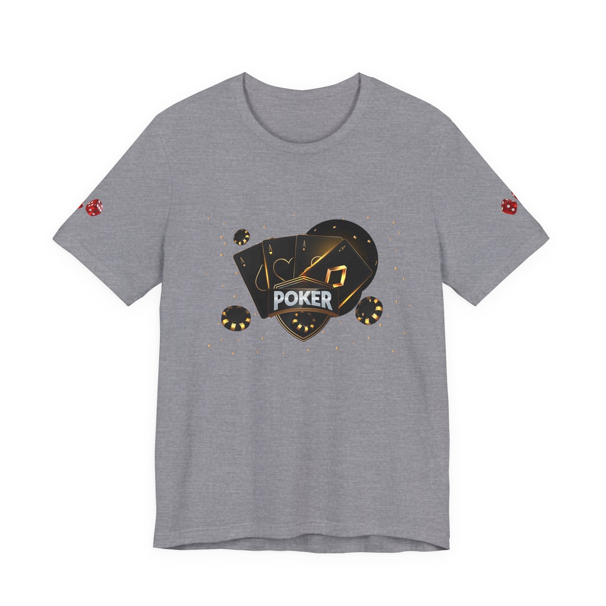 Black Poker Cards Heart design T-Shirt | Poker Chips Dice Tee - Etna Gift