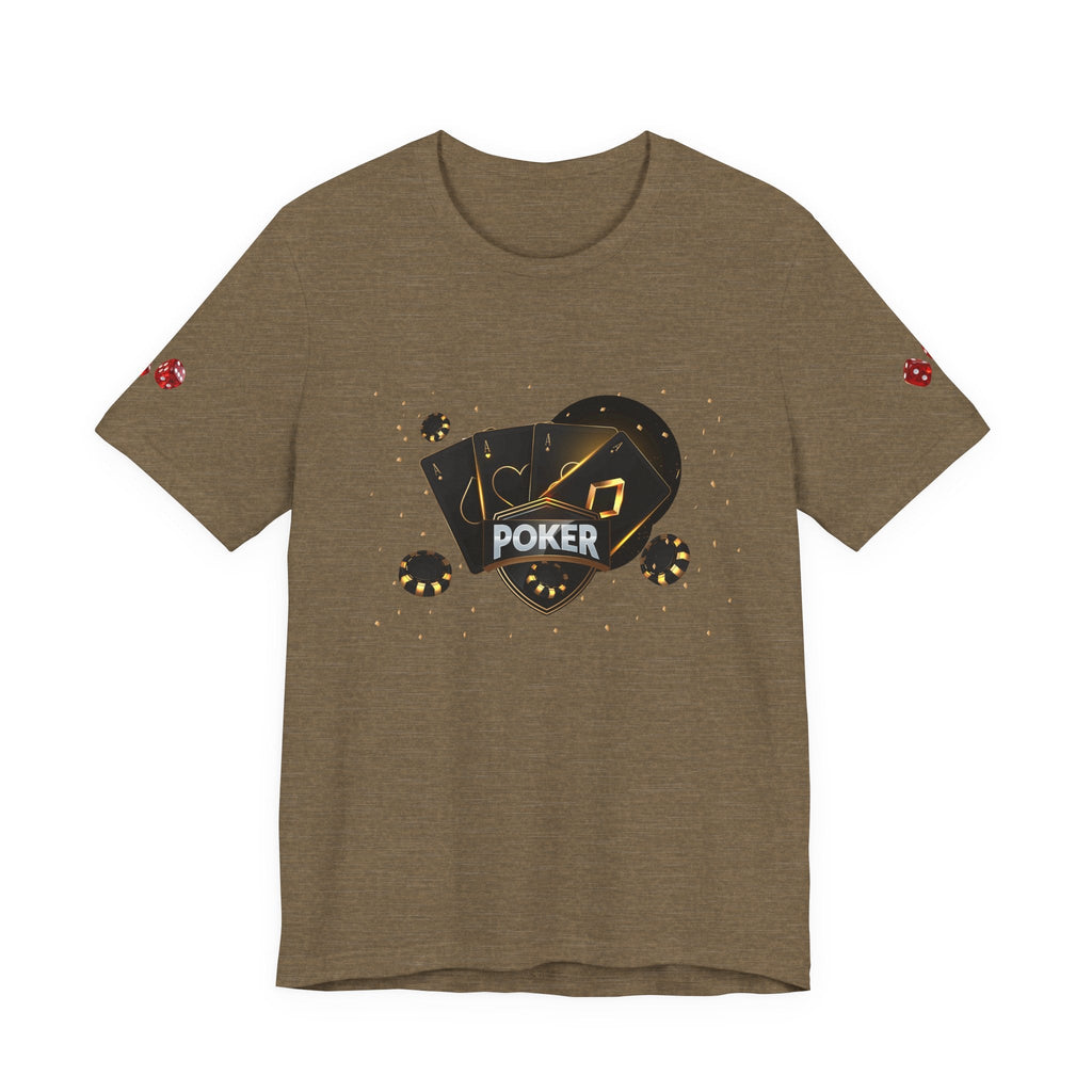 Black Poker Cards Heart design T-Shirt | Poker Chips Dice Tee - Etna Gift