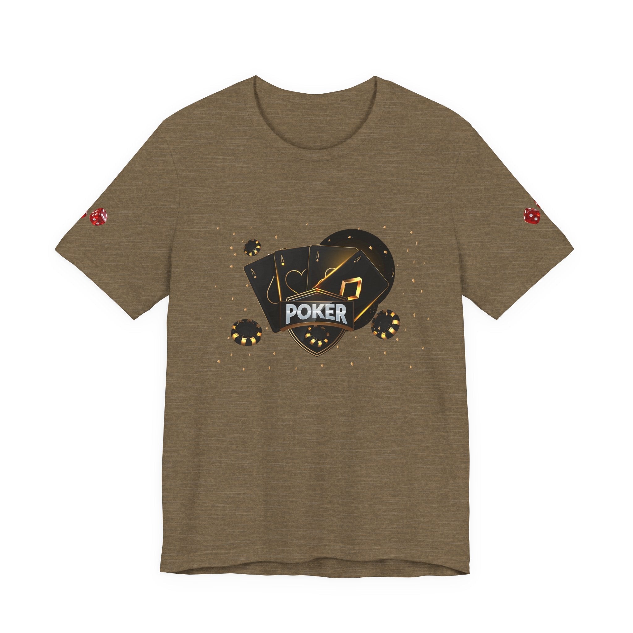Black Poker Cards Heart design T-Shirt | Poker Chips Dice Tee - Etna Gift