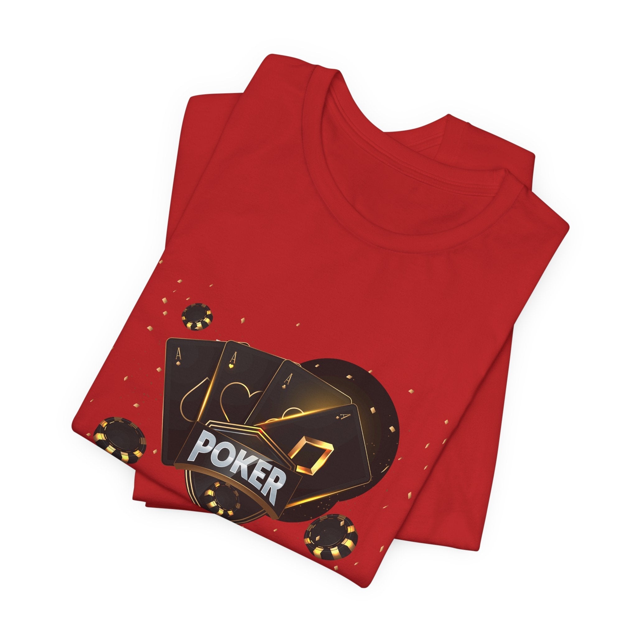Black Poker Cards Heart design T-Shirt | Poker Chips Dice Tee - Etna Gift