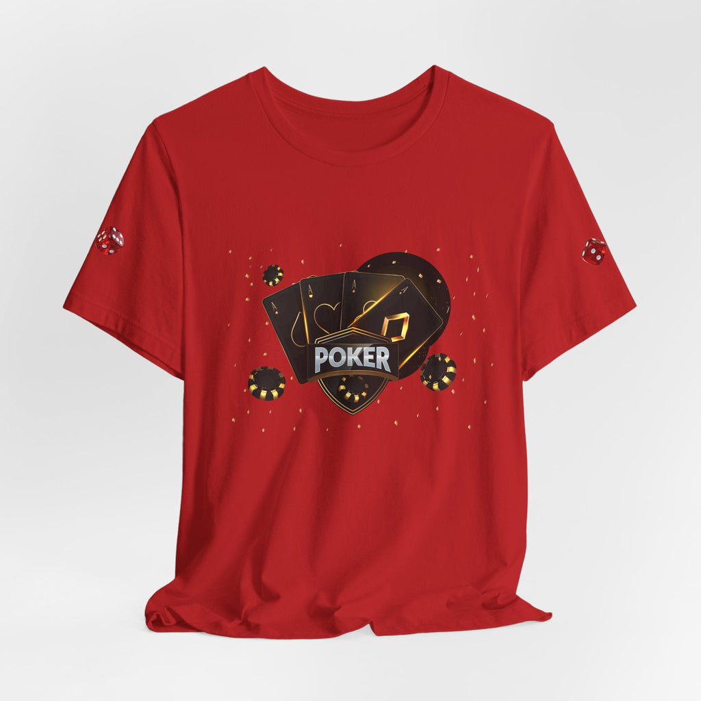 Black Poker Cards Heart design T-Shirt | Poker Chips Dice Tee - Etna Gift