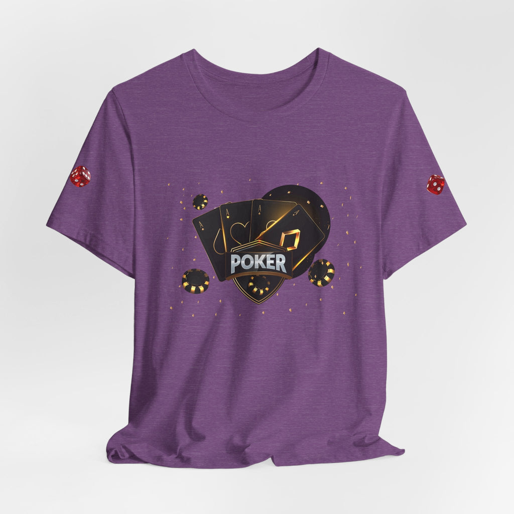 Black Poker Cards Heart design T-Shirt | Poker Chips Dice Tee - Etna Gift