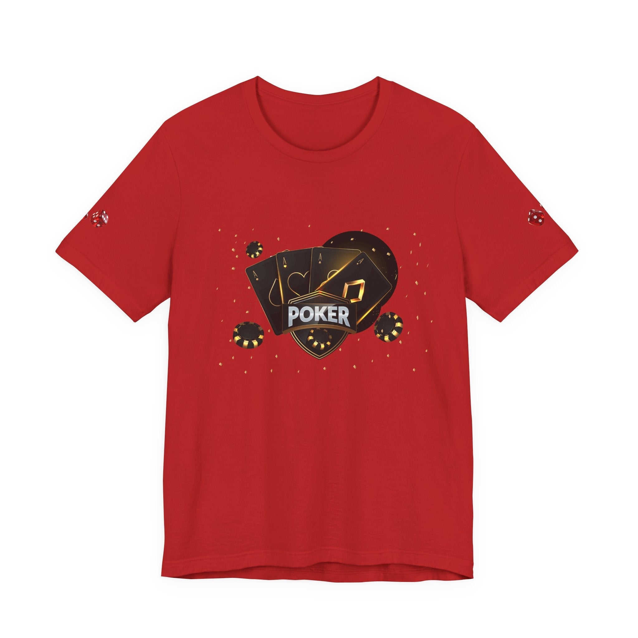 Black Poker Cards Heart design T-Shirt | Poker Chips Dice Tee - Etna Gift