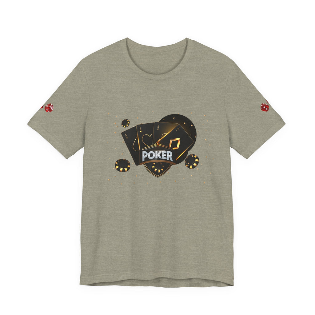 Black Poker Cards Heart design T-Shirt | Poker Chips Dice Tee - Etna Gift
