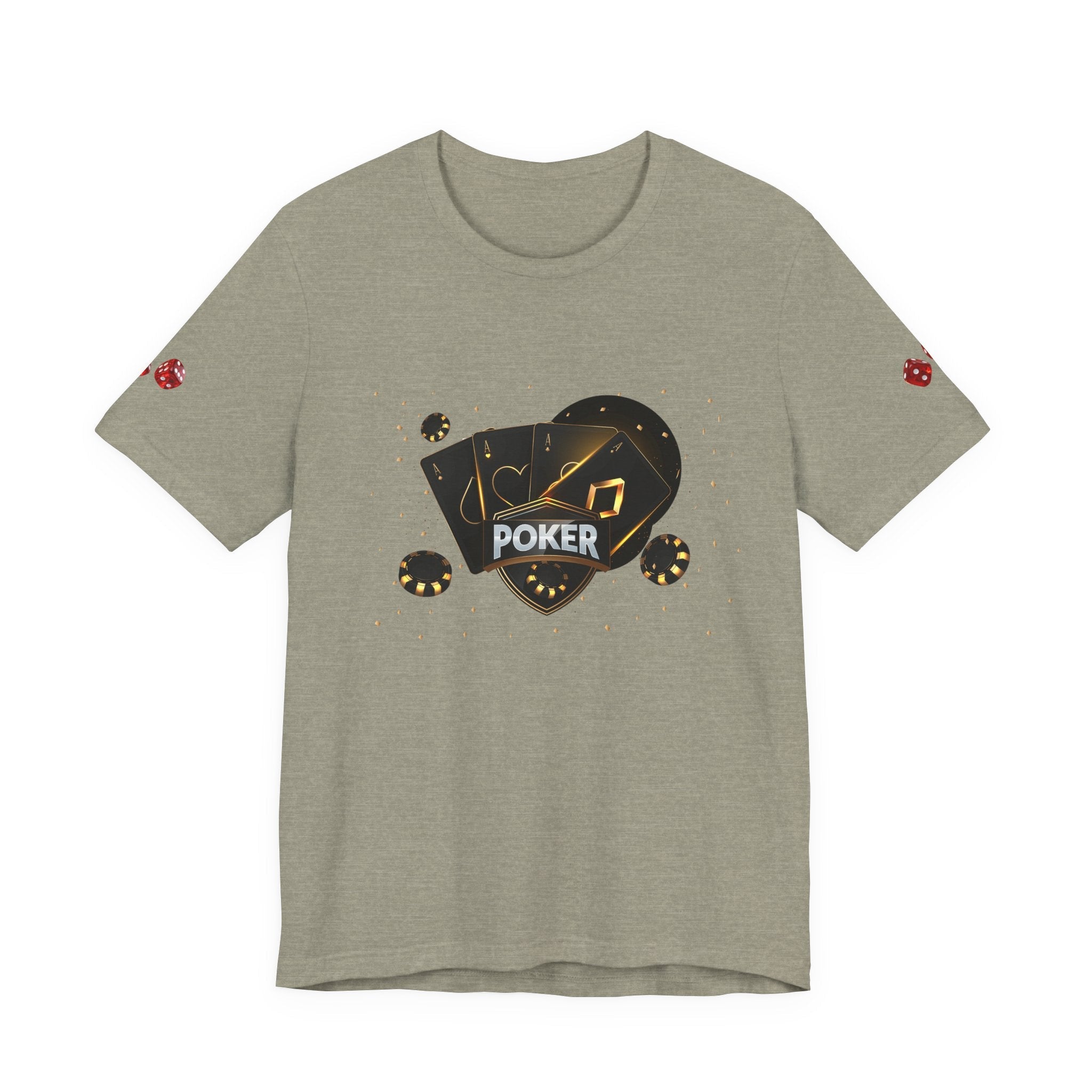 Black Poker Cards Heart design T-Shirt | Poker Chips Dice Tee - Etna Gift