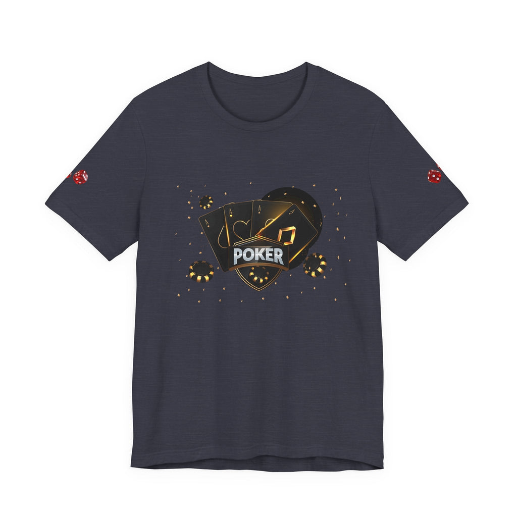 Black Poker Cards Heart design T-Shirt | Poker Chips Dice Tee - Etna Gift