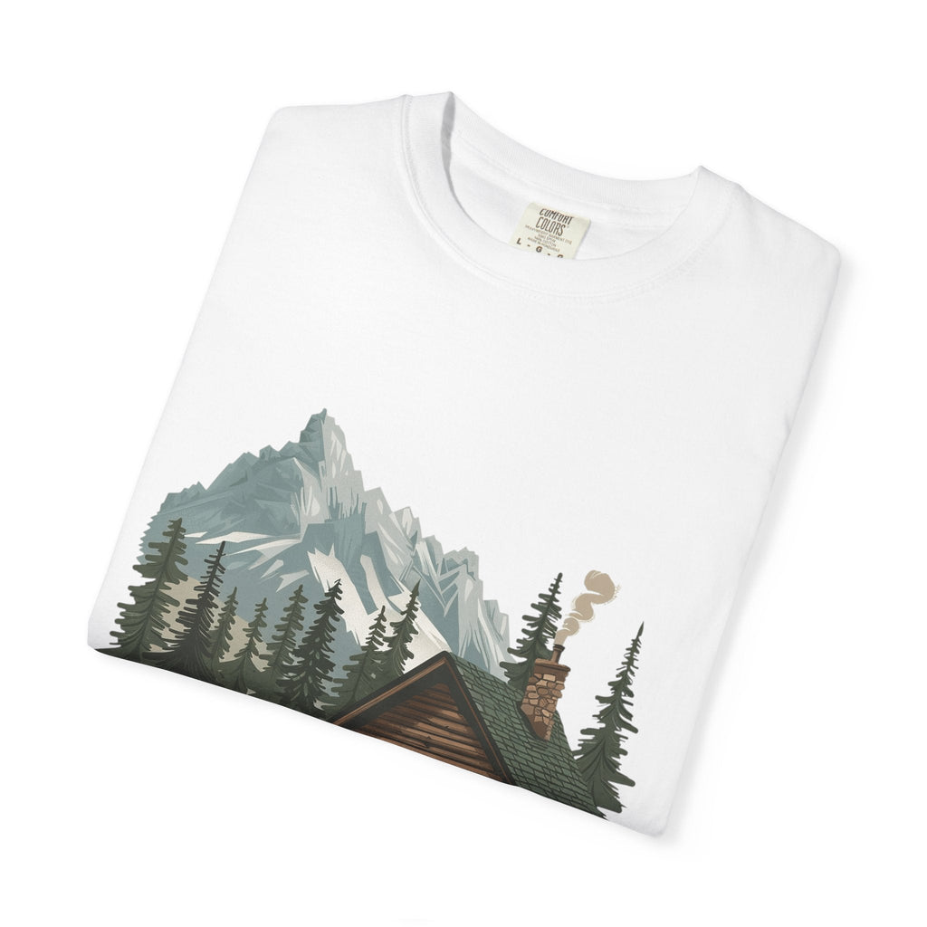 Cabin in Pines T-shirt Mountain Cabin Nature Landscape Tee - Etna Gift