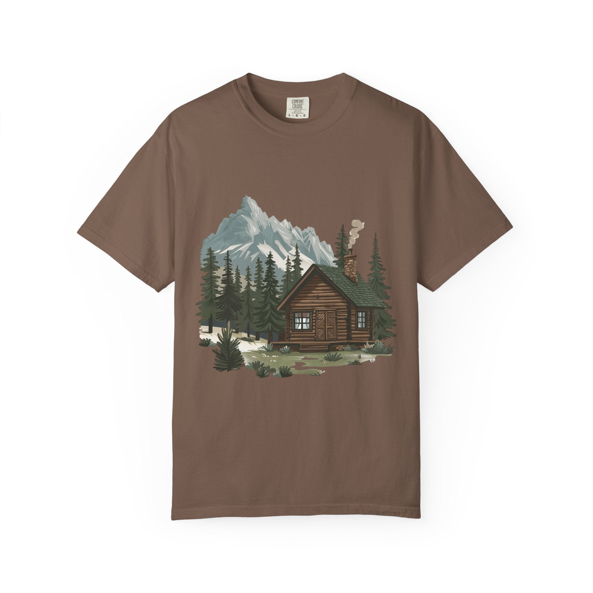 Cabin in Pines T-shirt Mountain Cabin Nature Landscape Tee - Etna Gift