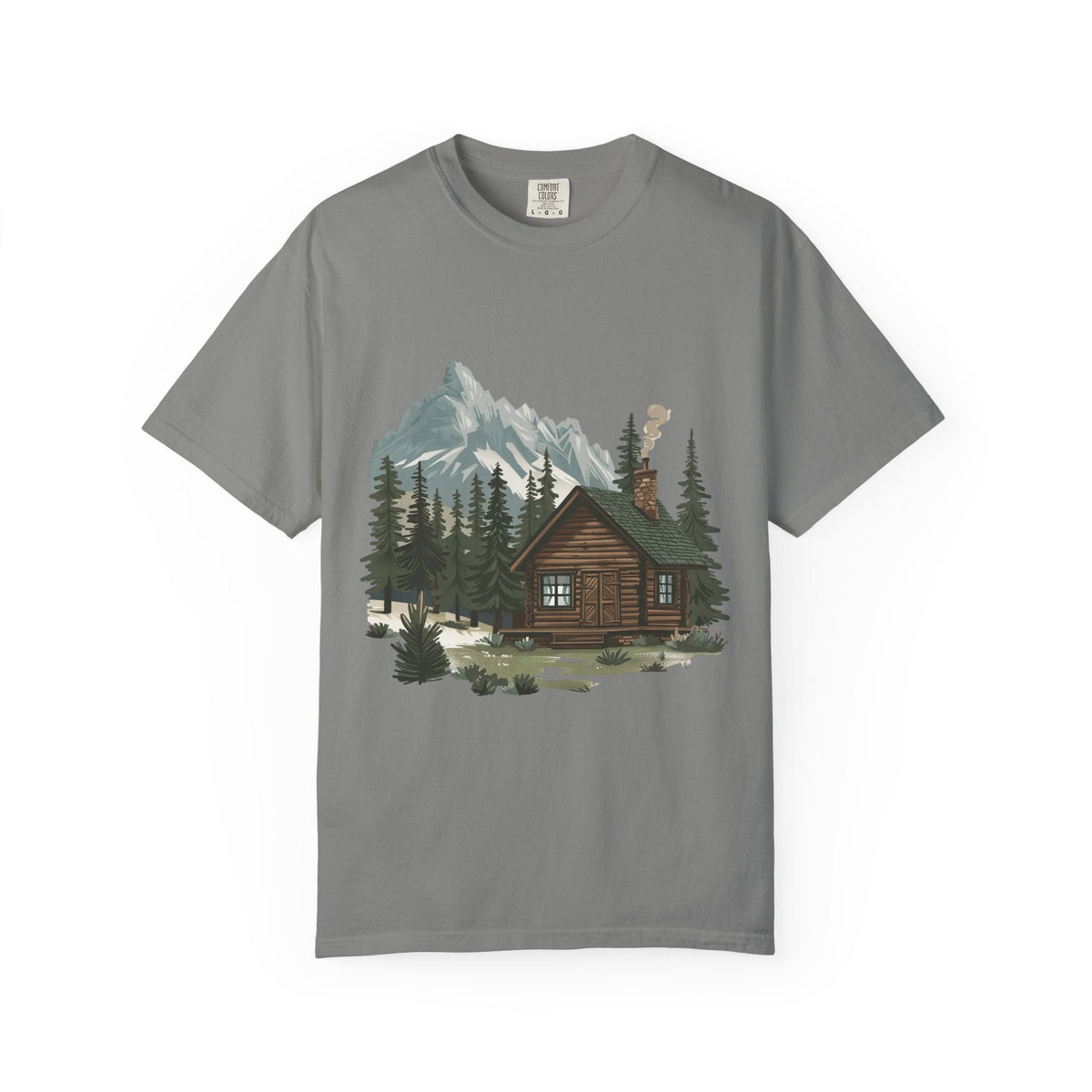 Cabin in Pines T-shirt Mountain Cabin Nature Landscape Tee - Etna Gift
