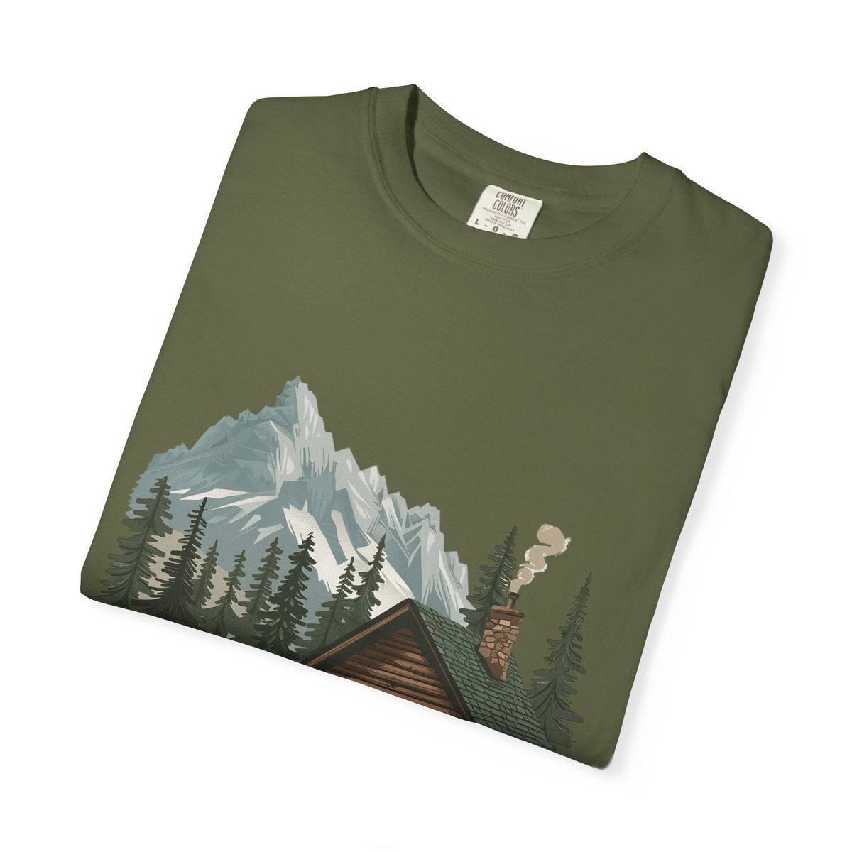 Cabin in Pines T-shirt Mountain Cabin Nature Landscape Tee - Etna Gift