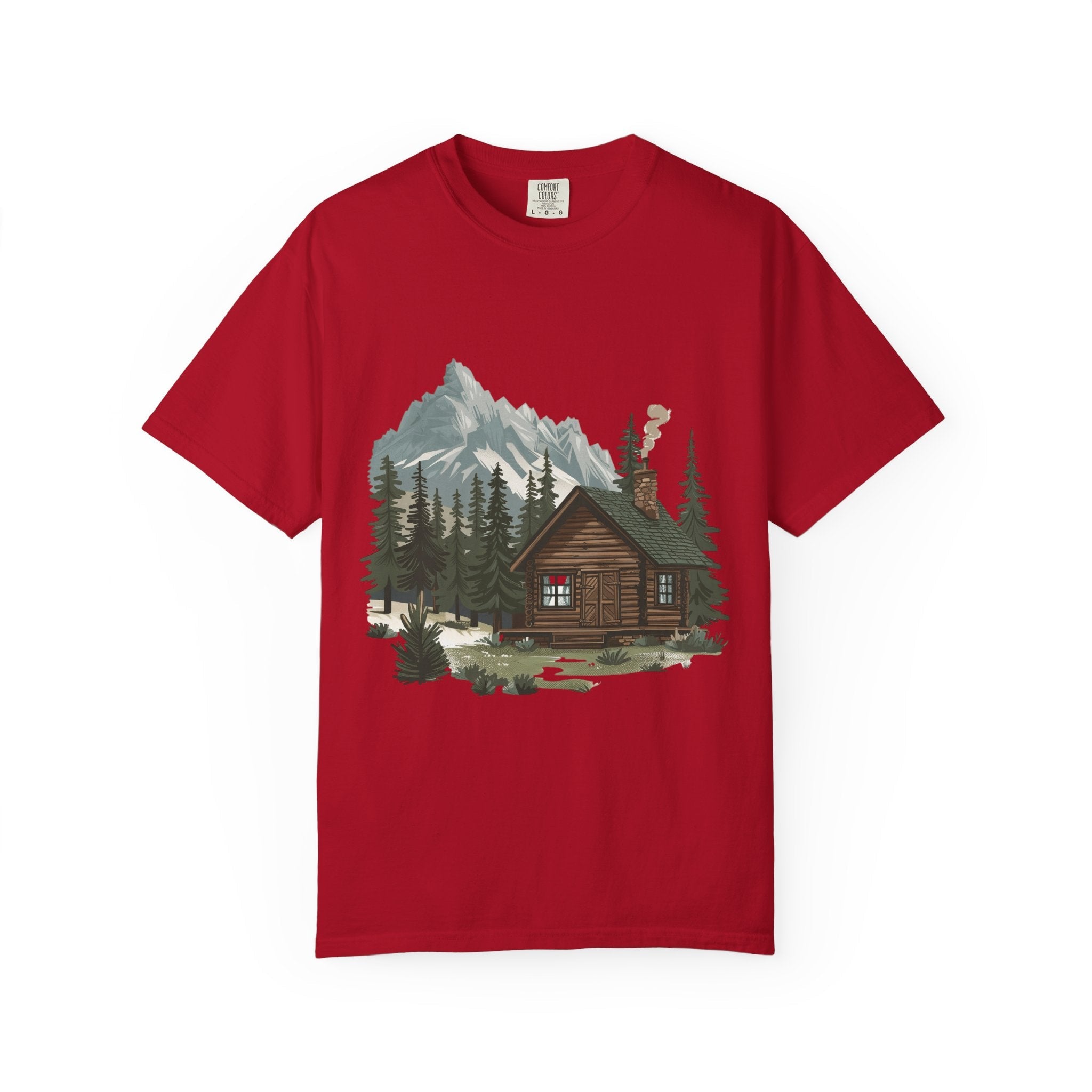 Cabin in Pines T-shirt Mountain Cabin Nature Landscape Tee - Etna Gift