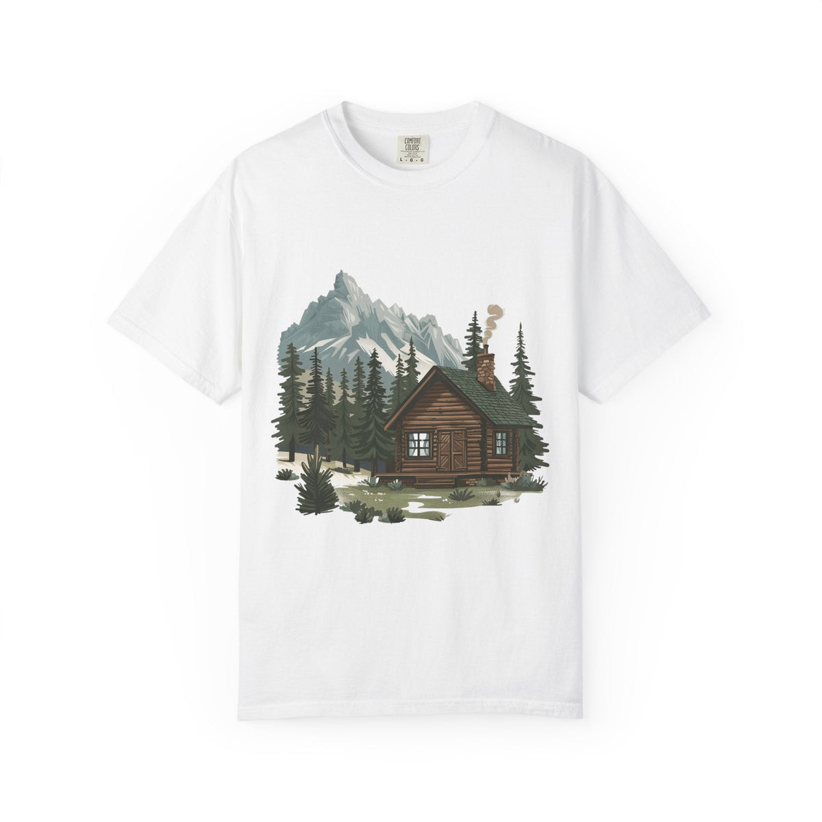 Cabin in Pines T-shirt Mountain Cabin Nature Landscape Tee - Etna Gift