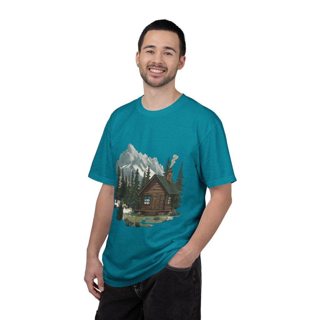 Cabin in Pines T-shirt Mountain Cabin Nature Landscape Tee - Etna Gift