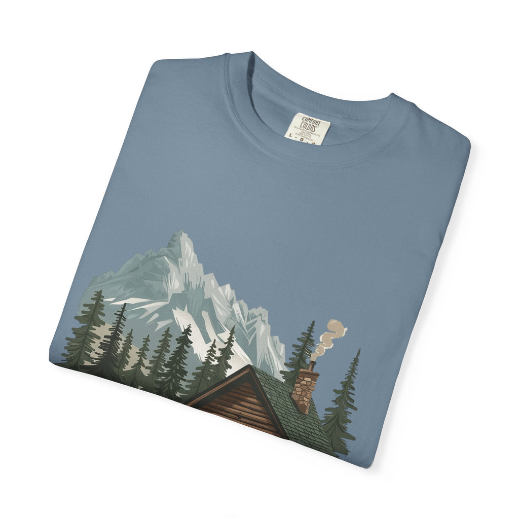 Cabin in Pines T-shirt Mountain Cabin Nature Landscape Tee - Etna Gift