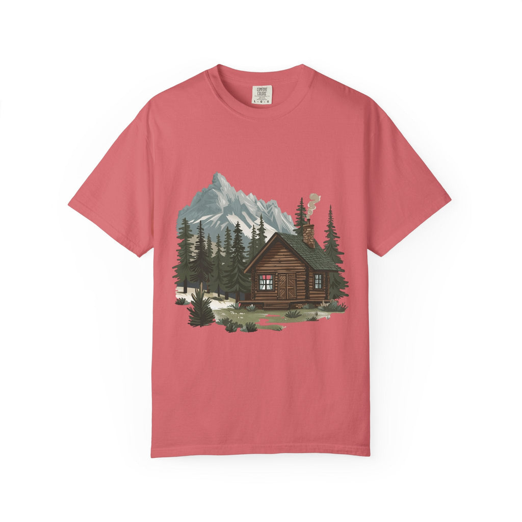 Cabin in Pines T-shirt Mountain Cabin Nature Landscape Tee - Etna Gift