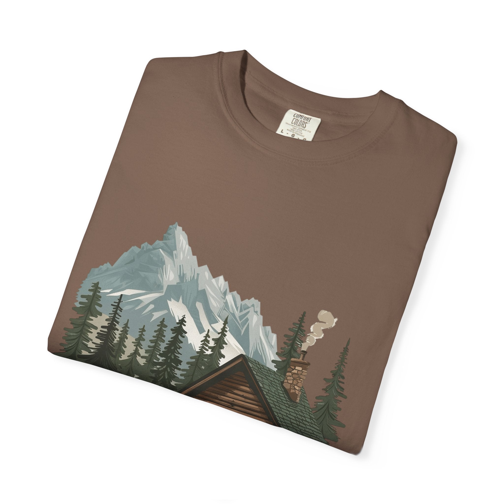 Cabin in Pines T-shirt Mountain Cabin Nature Landscape Tee - Etna Gift