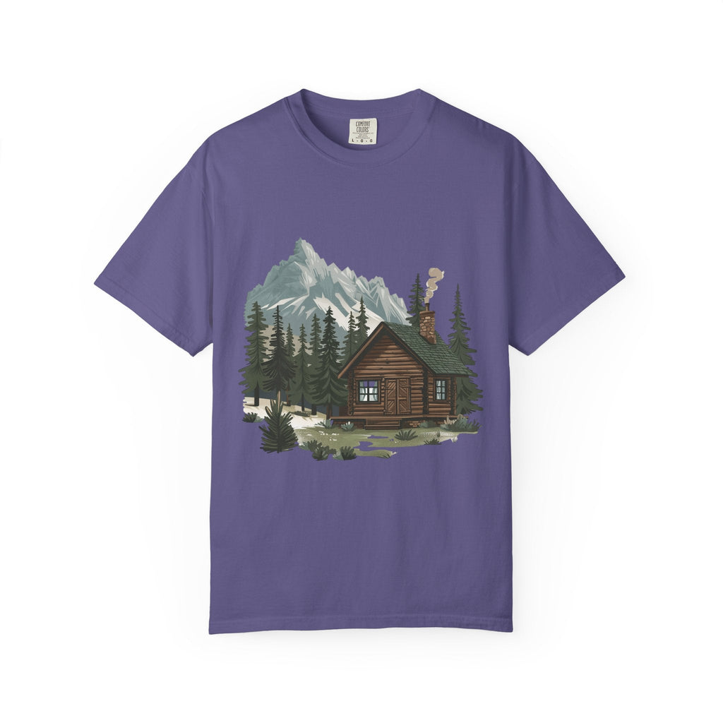 Cabin in Pines T-shirt Mountain Cabin Nature Landscape Tee - Etna Gift