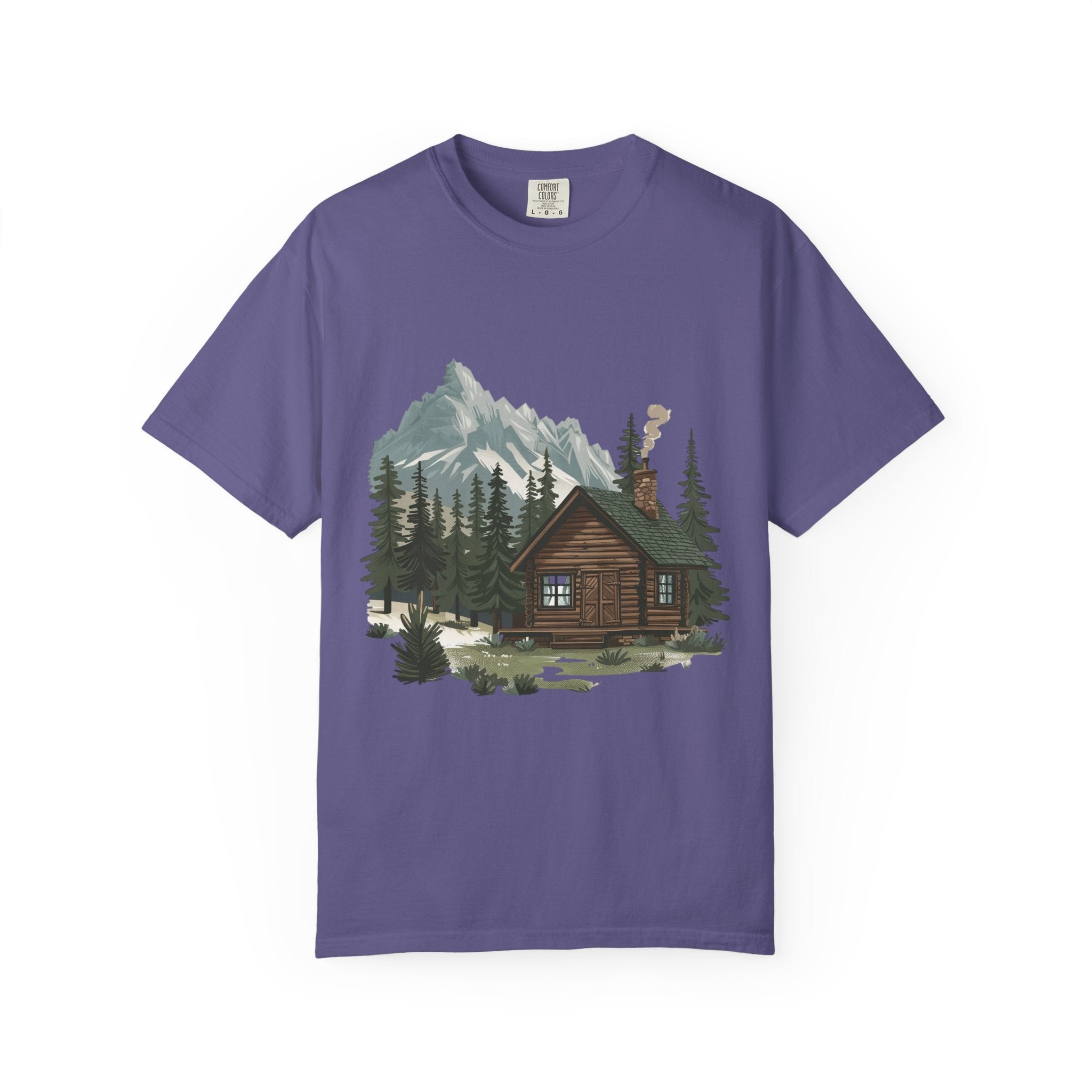 Cabin in Pines T-shirt Mountain Cabin Nature Landscape Tee - Etna Gift