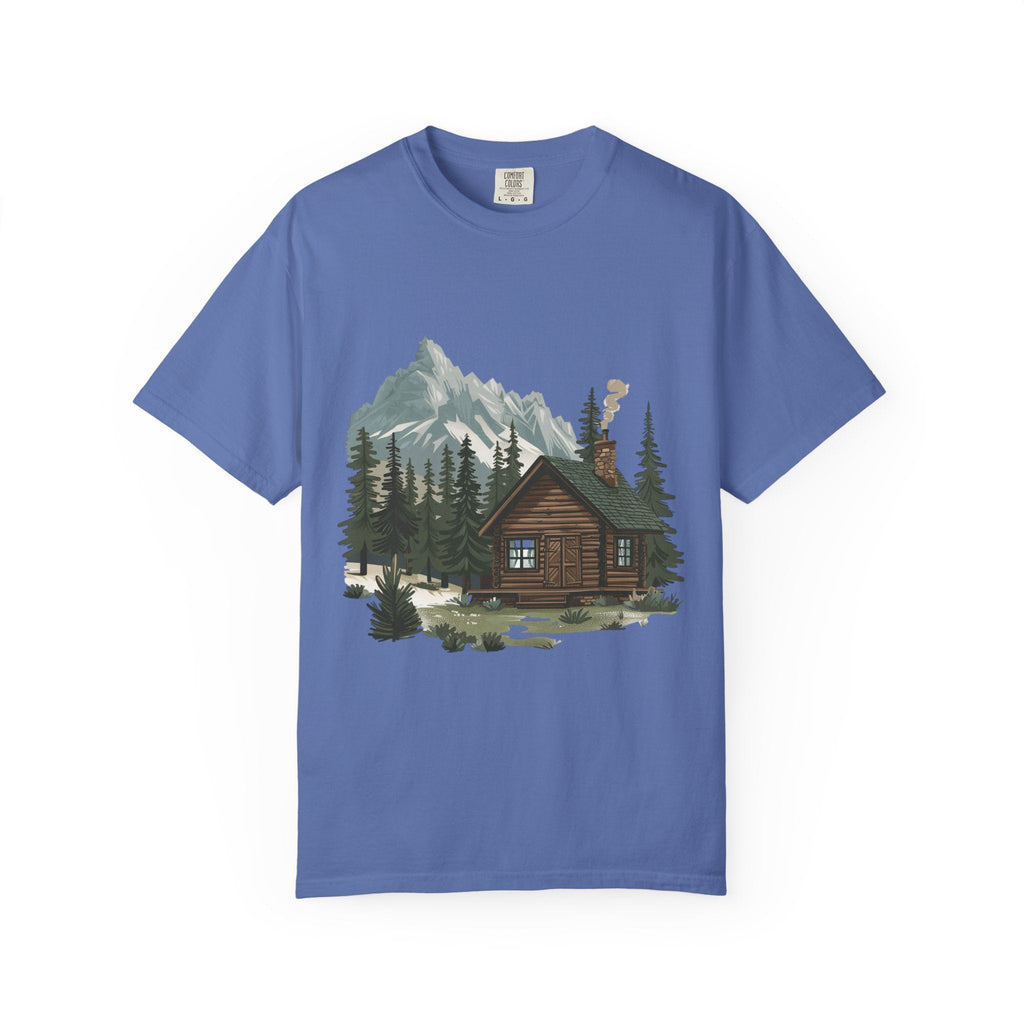 Cabin in Pines T-shirt Mountain Cabin Nature Landscape Tee - Etna Gift