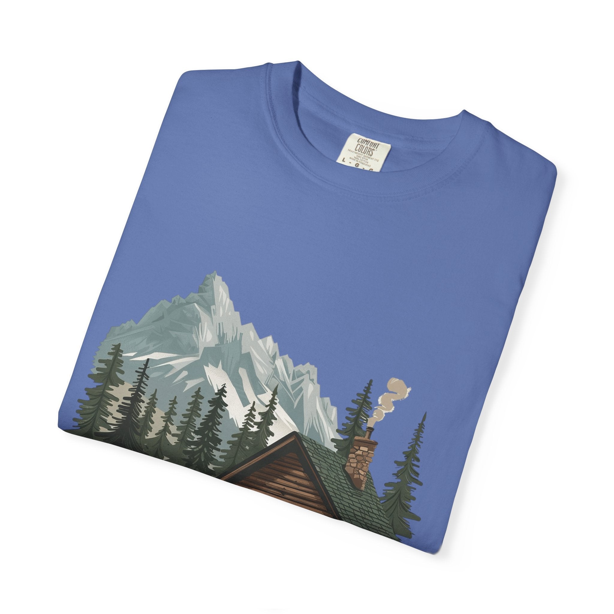 Cabin in Pines T-shirt Mountain Cabin Nature Landscape Tee - Etna Gift