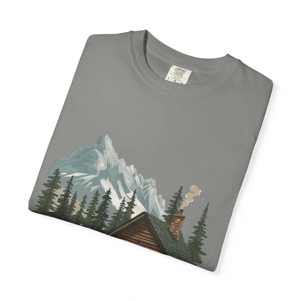 Cabin in Pines T-shirt Mountain Cabin Nature Landscape Tee - Etna Gift