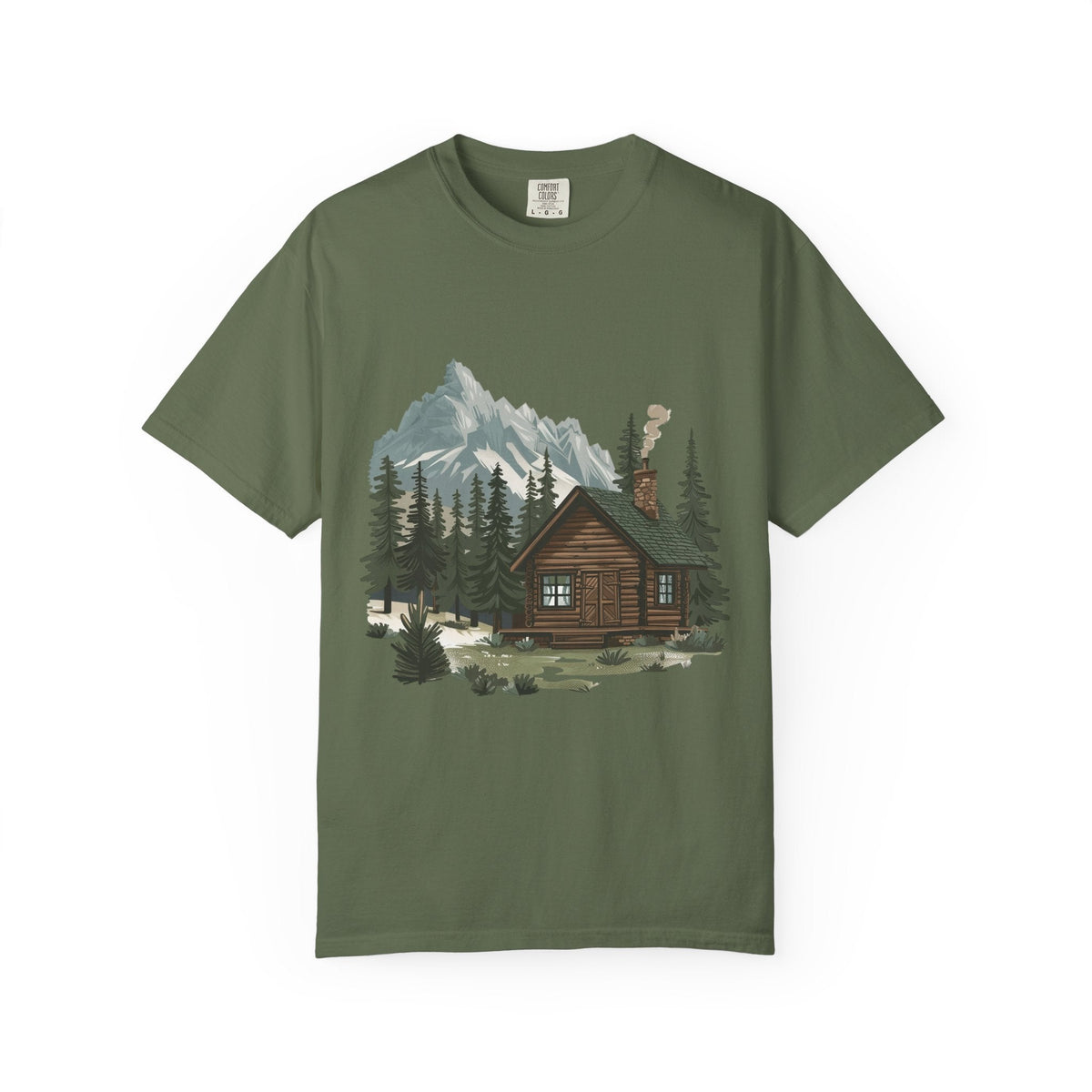 Cabin in Pines T-shirt Mountain Cabin Nature Landscape Tee - Etna Gift