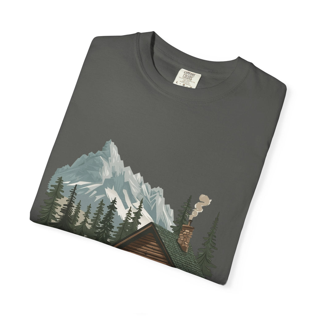 Cabin in Pines T-shirt Mountain Cabin Nature Landscape Tee - Etna Gift