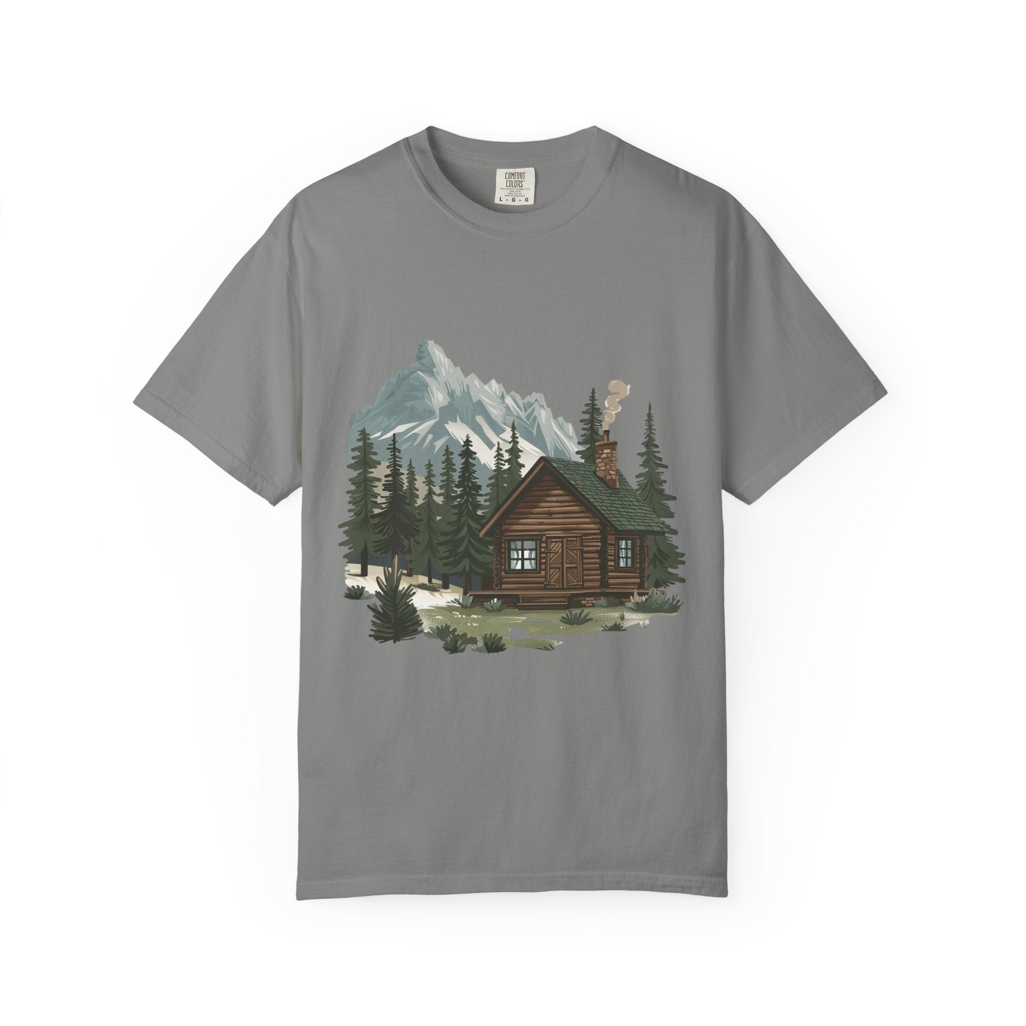 Cabin in Pines T-shirt Mountain Cabin Nature Landscape Tee - Etna Gift
