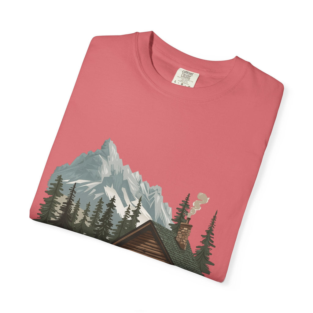Cabin in Pines T-shirt Mountain Cabin Nature Landscape Tee - Etna Gift