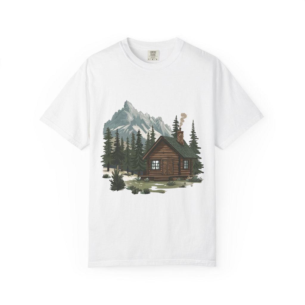 Cabin in Pines T-shirt Mountain Cabin Nature Landscape Tee - Etna Gift
