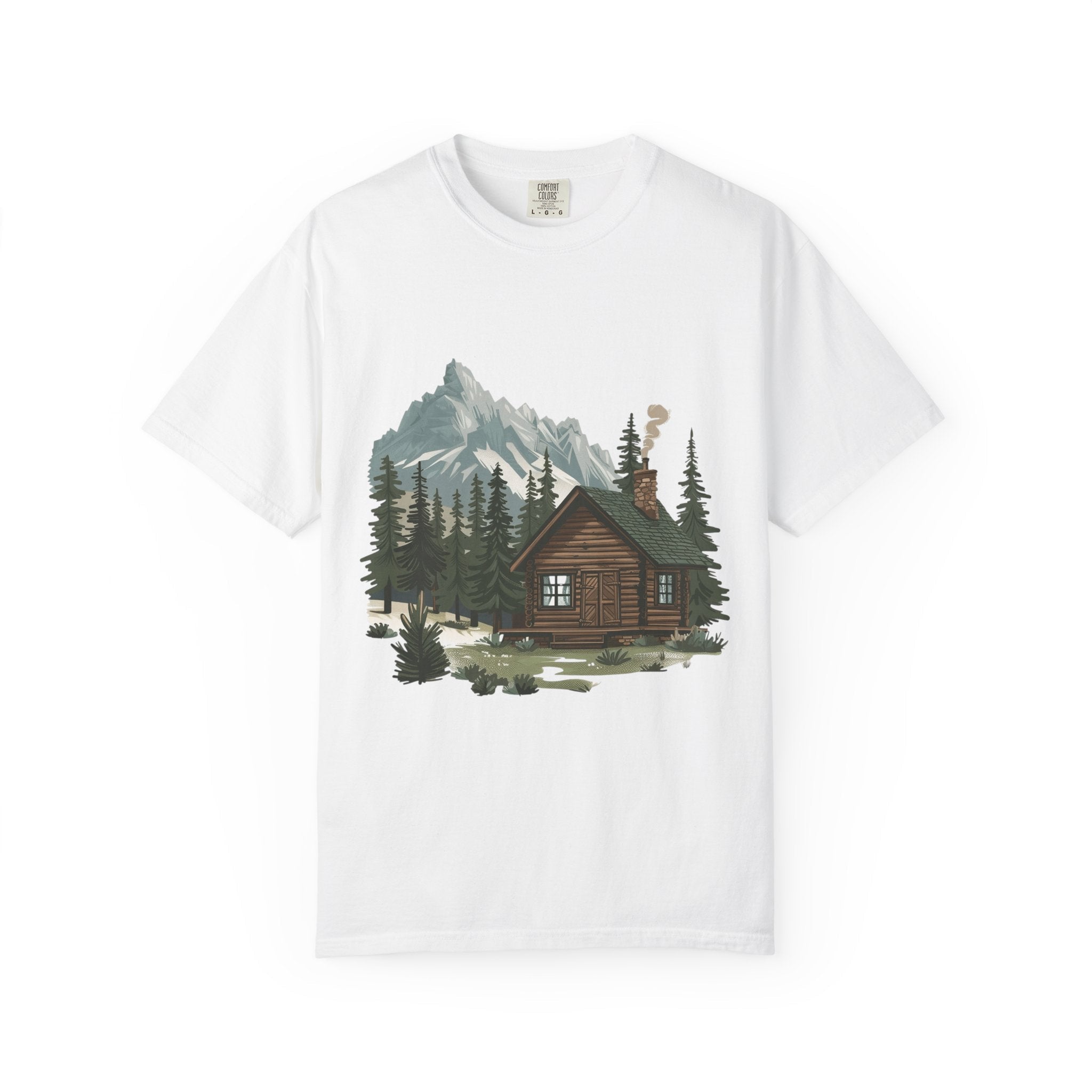 Cabin in Pines T-shirt Mountain Cabin Nature Landscape Tee - Etna Gift