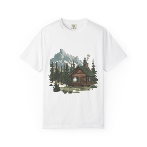 Cabin in Pines T-shirt Mountain Cabin Nature Landscape Tee - Etna Gift