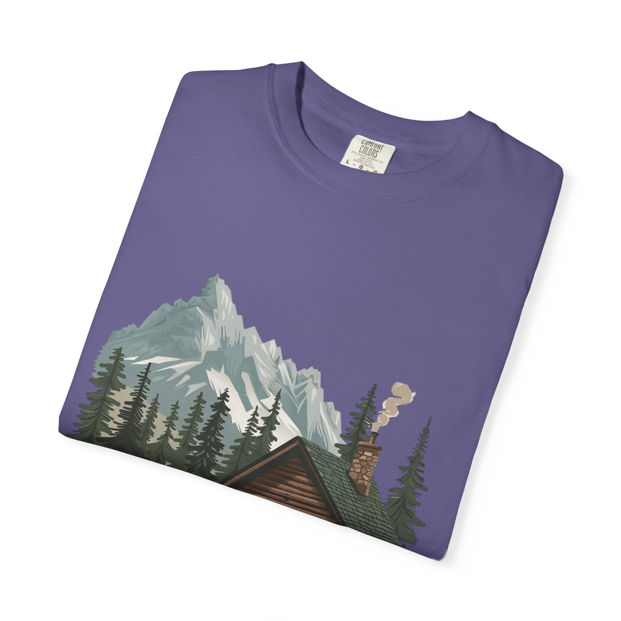 Cabin in Pines T-shirt Mountain Cabin Nature Landscape Tee - Etna Gift