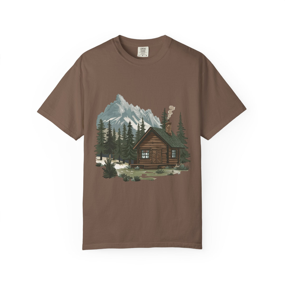 Cabin in Pines T-shirt Mountain Cabin Nature Landscape Tee - Etna Gift