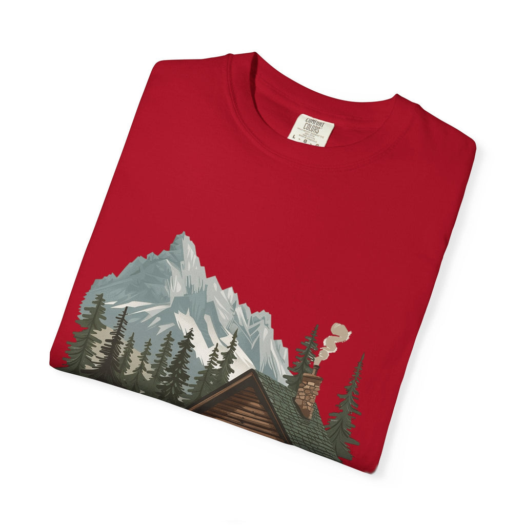 Cabin in Pines T-shirt Mountain Cabin Nature Landscape Tee - Etna Gift