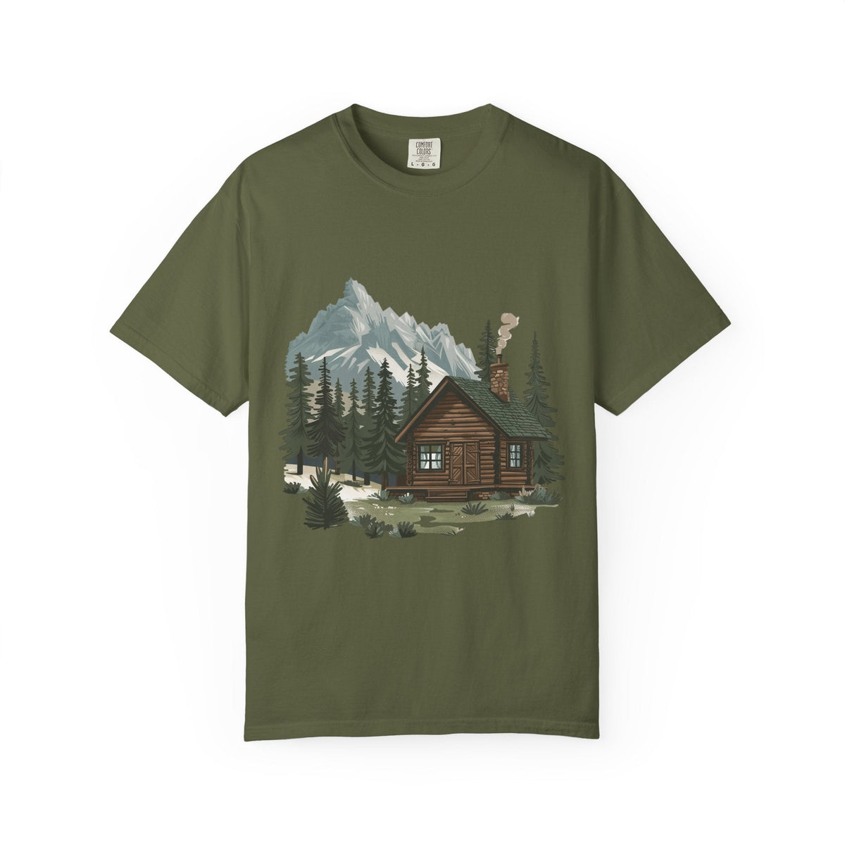 Cabin in Pines T-shirt Mountain Cabin Nature Landscape Tee - Etna Gift