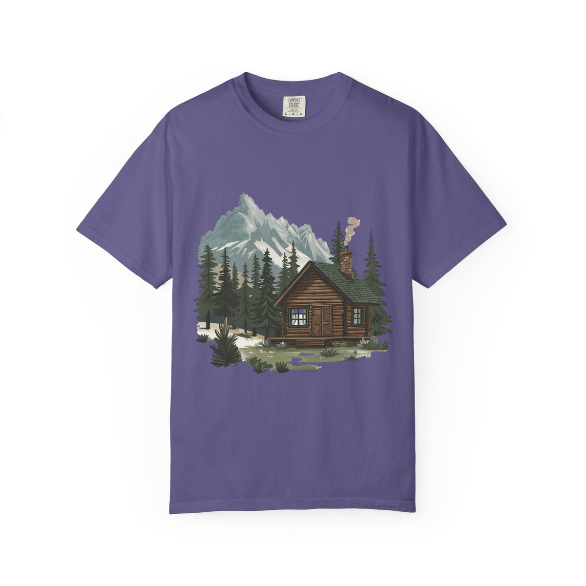Cabin in Pines T-shirt Mountain Cabin Nature Landscape Tee - Etna Gift