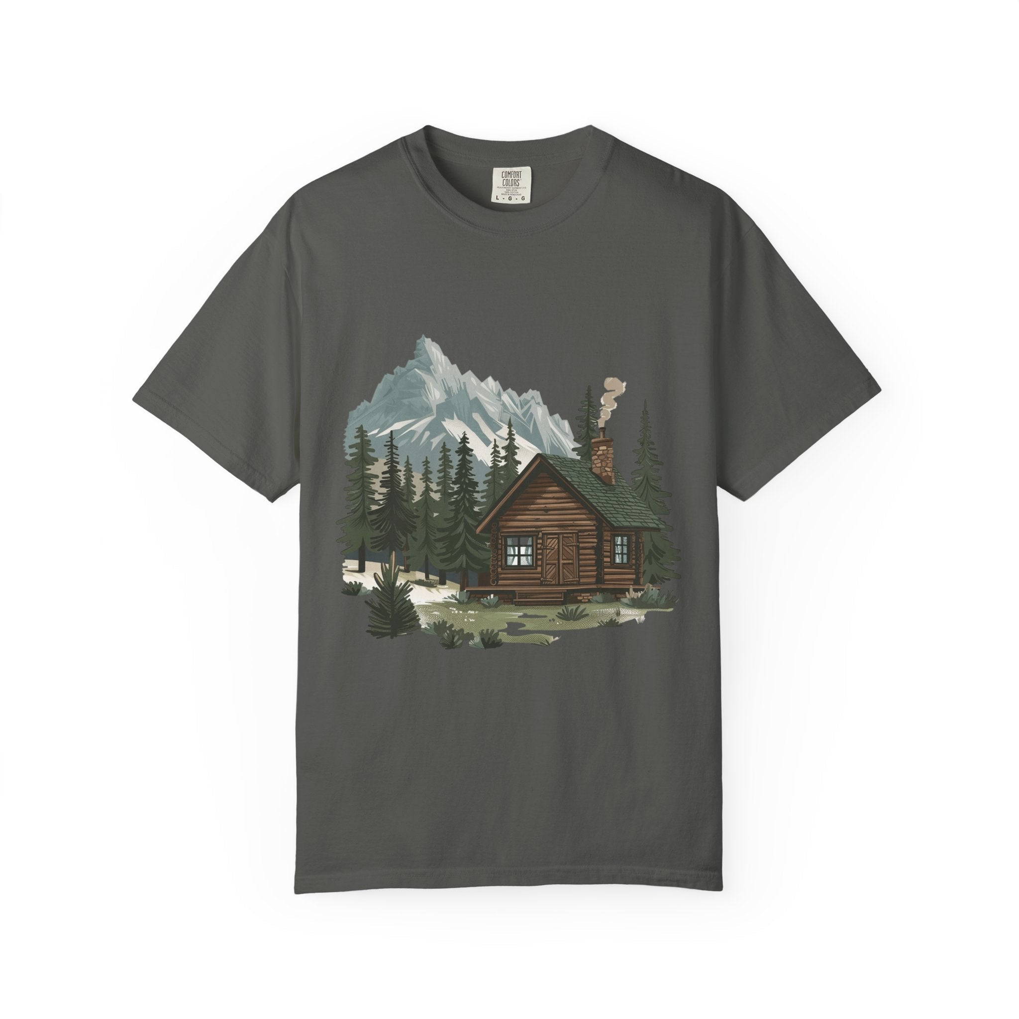 Cabin in Pines T-shirt Mountain Cabin Nature Landscape Tee - Etna Gift