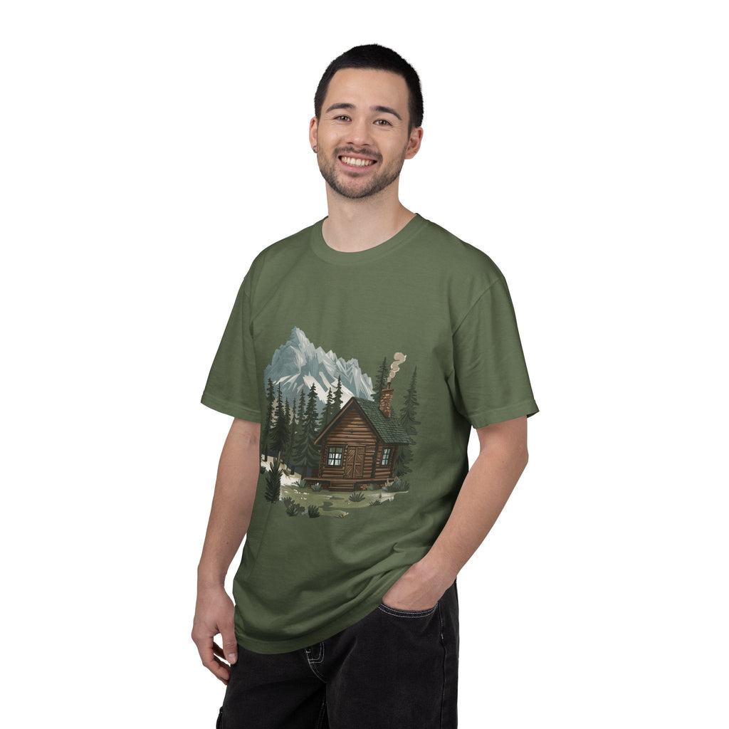 Cabin in Pines T-shirt Mountain Cabin Nature Landscape Tee - Etna Gift