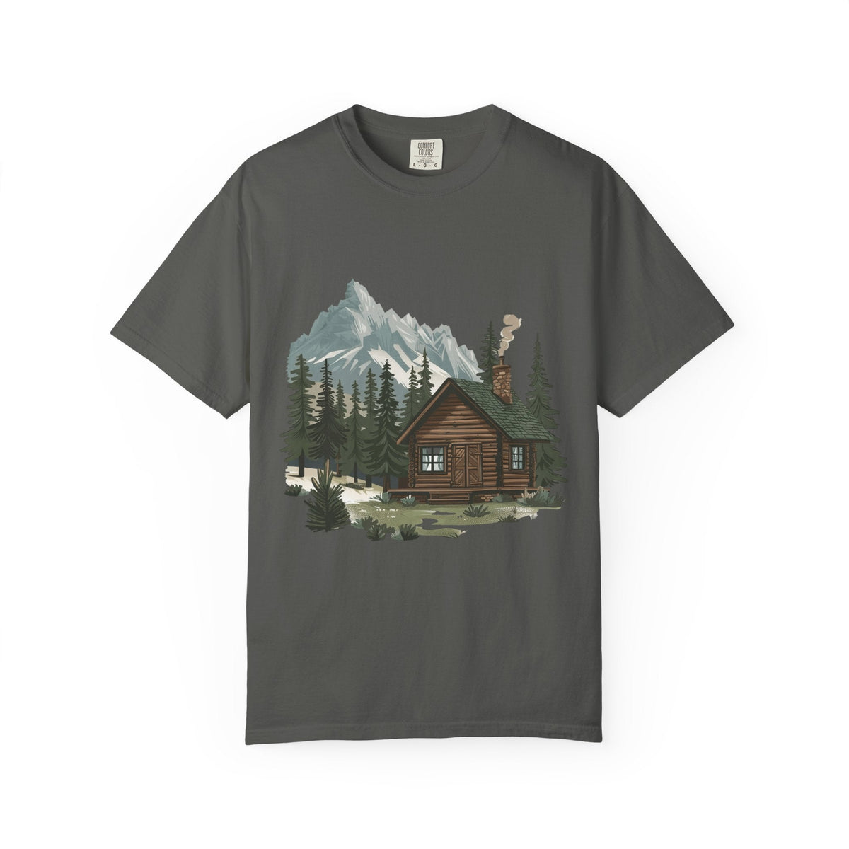 Cabin in Pines T-shirt Mountain Cabin Nature Landscape Tee - Etna Gift