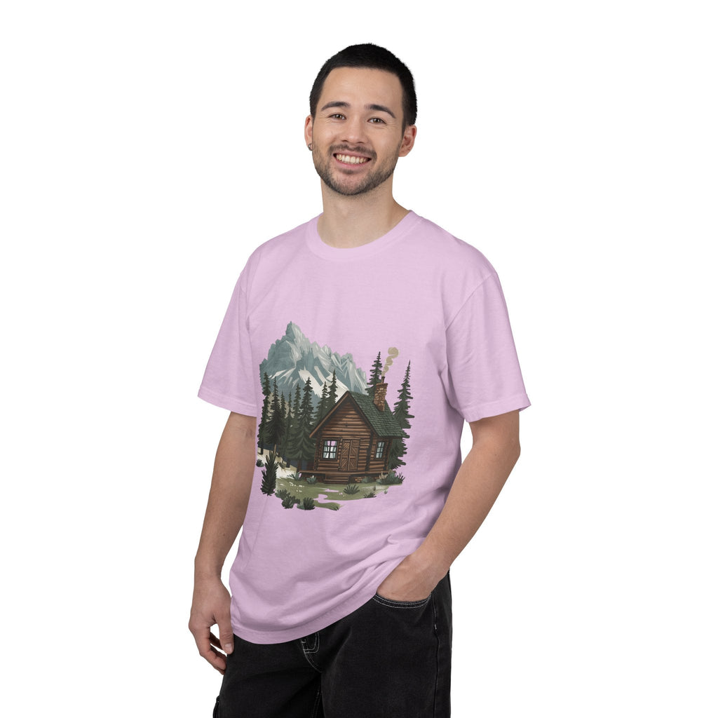 Cabin in Pines T-shirt Mountain Cabin Nature Landscape Tee - Etna Gift