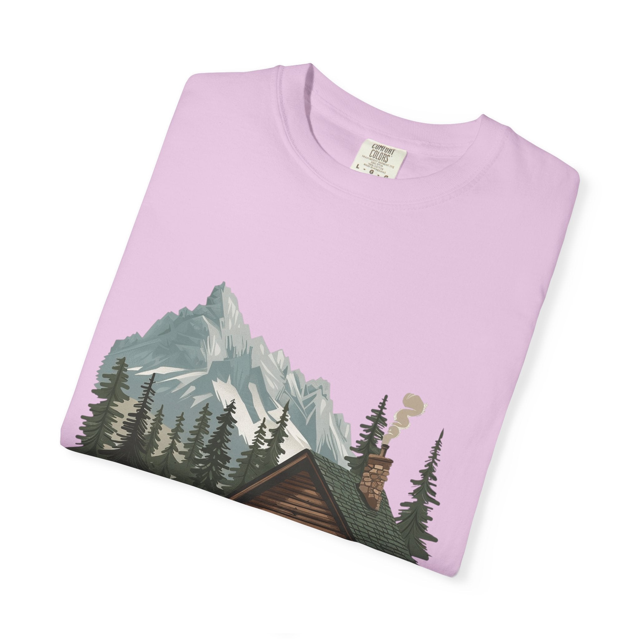 Cabin in Pines T-shirt Mountain Cabin Nature Landscape Tee - Etna Gift