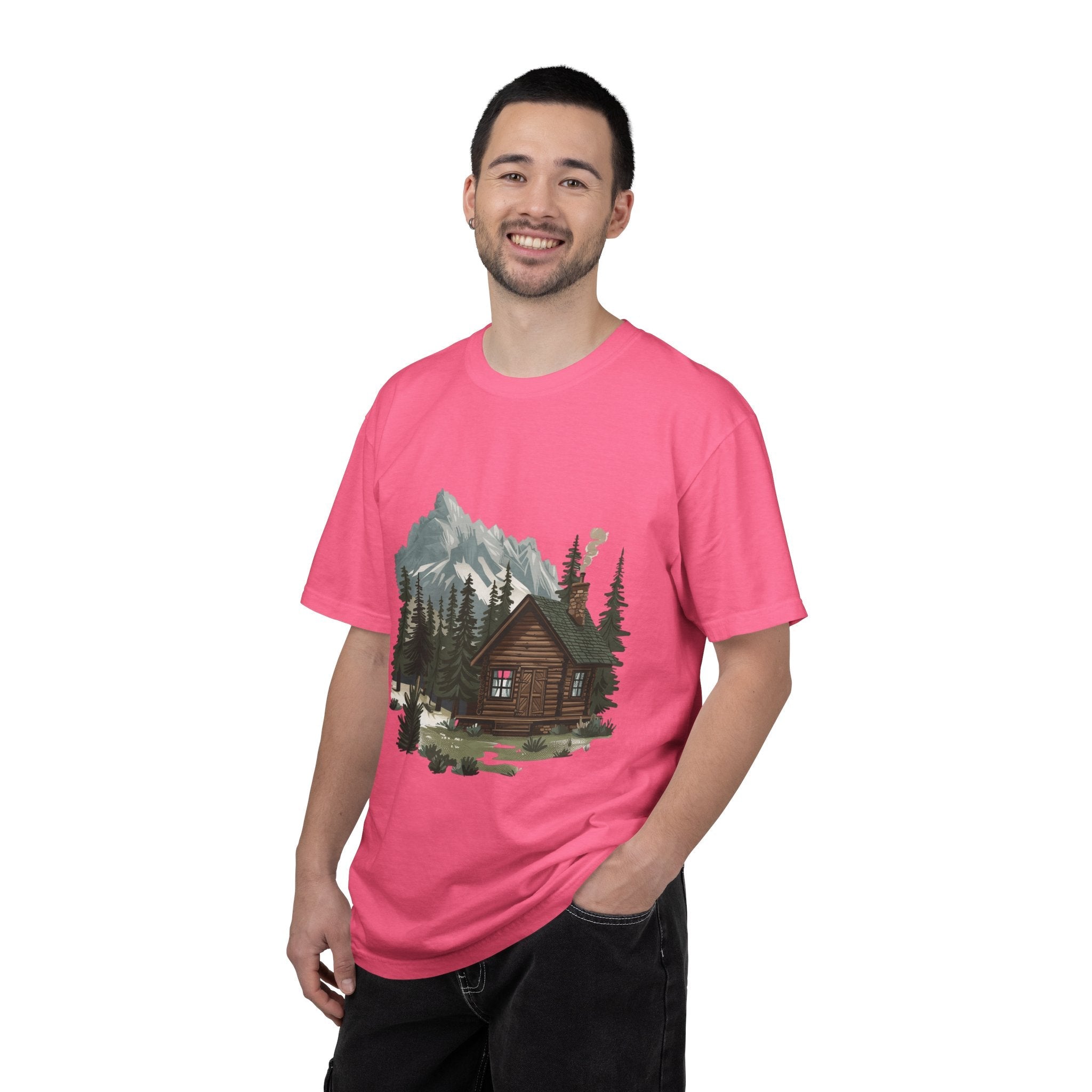 Cabin in Pines T-shirt Mountain Cabin Nature Landscape Tee - Etna Gift