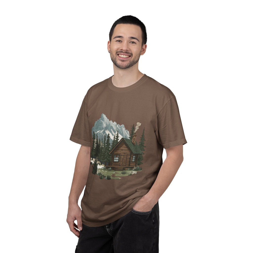 Cabin in Pines T-shirt Mountain Cabin Nature Landscape Tee - Etna Gift