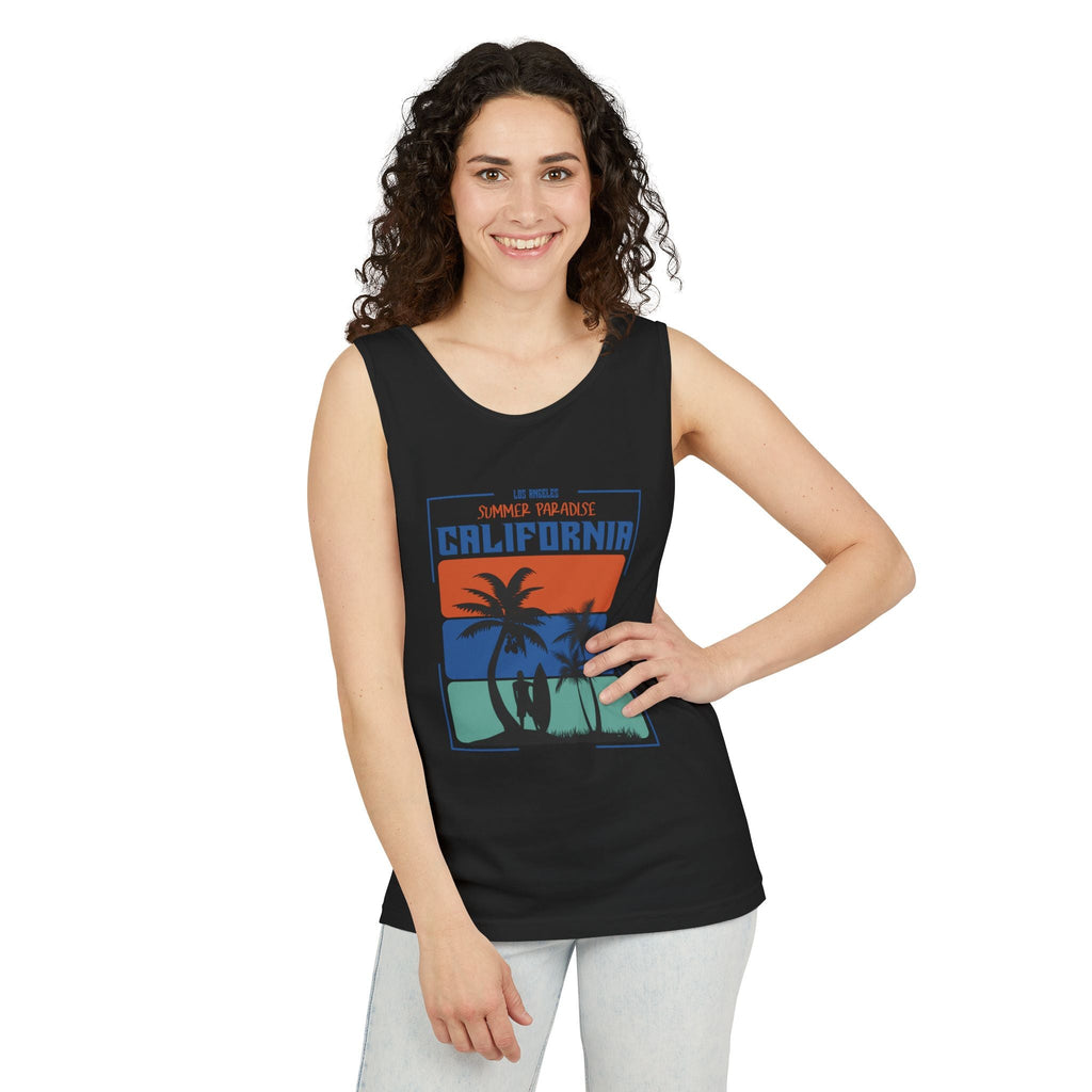 California Palm Sunset Tank Top Vintage Beach Graphic - Etna Gift