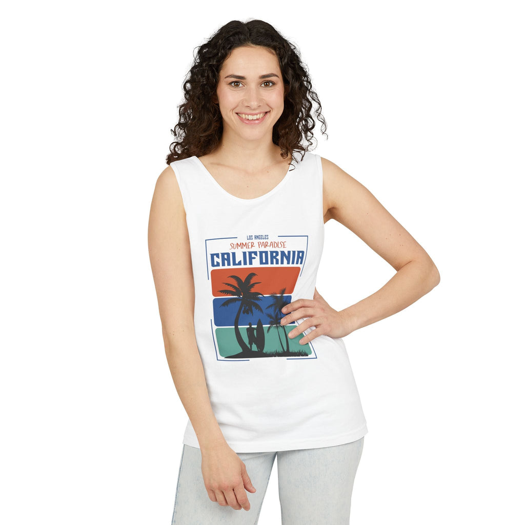 California Palm Sunset Tank Top Vintage Beach Graphic - Etna Gift