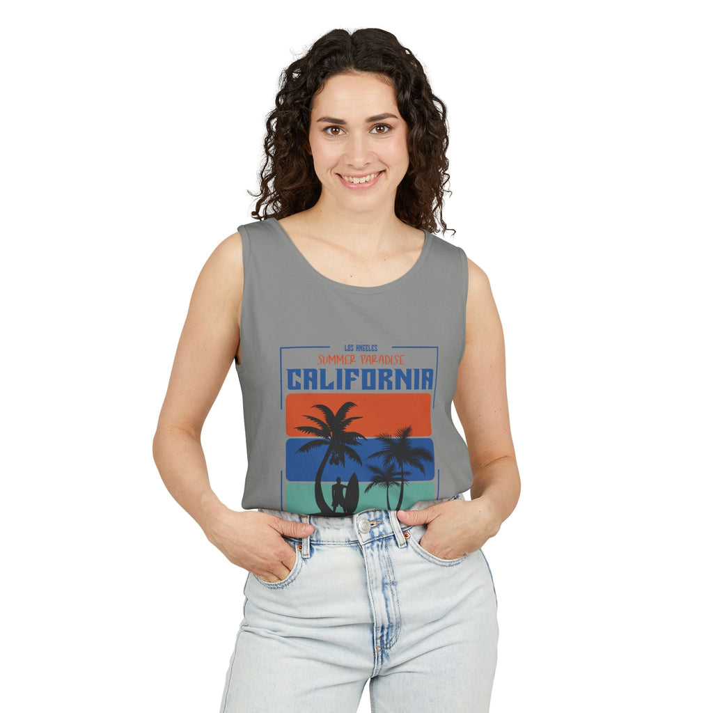 California Palm Sunset Tank Top Vintage Beach Graphic - Etna Gift