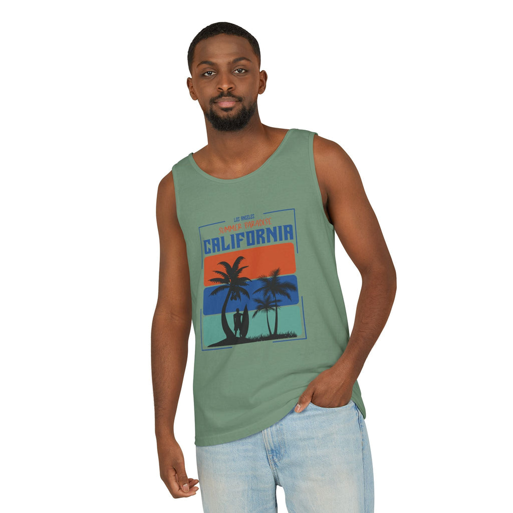California Palm Sunset Tank Top Vintage Beach Graphic - Etna Gift