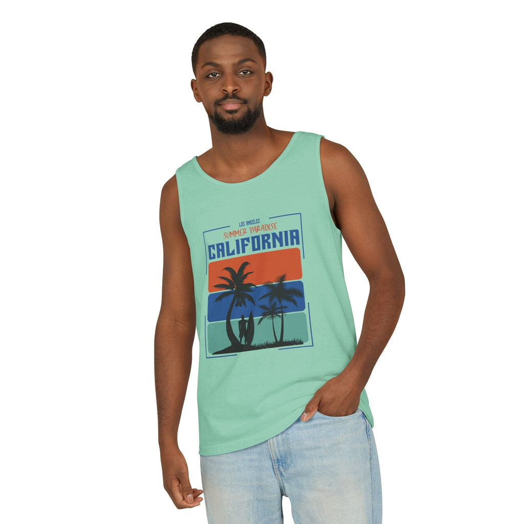 California Palm Sunset Tank Top Vintage Beach Graphic - Etna Gift