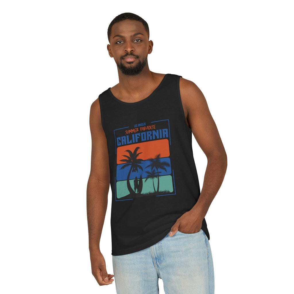 California Palm Sunset Tank Top Vintage Beach Graphic - Etna Gift